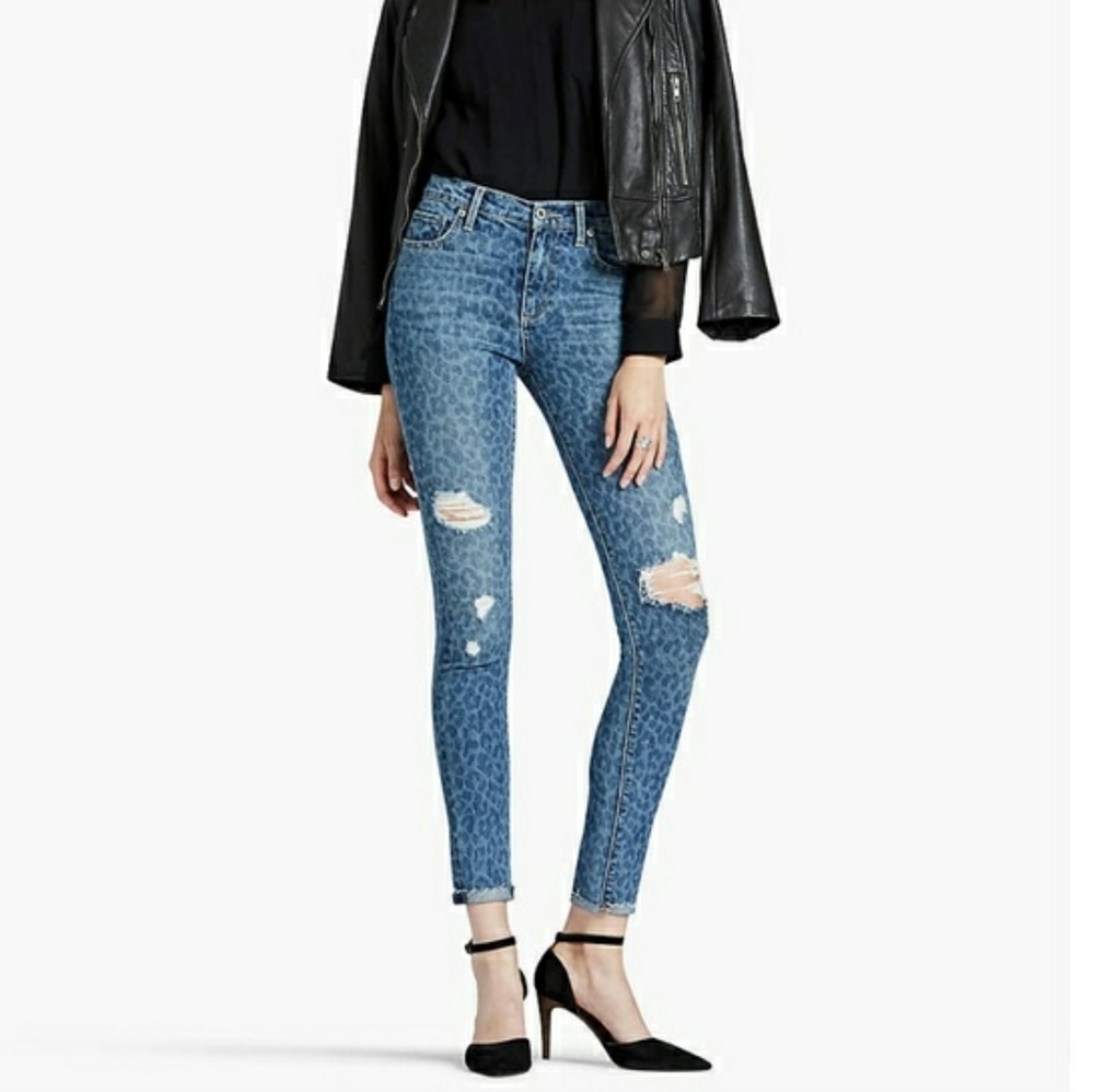 Lucky Brand High Rise Frayed Ankle Skinny Jeans